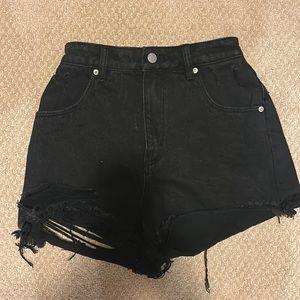 Rollas black jean shorts
